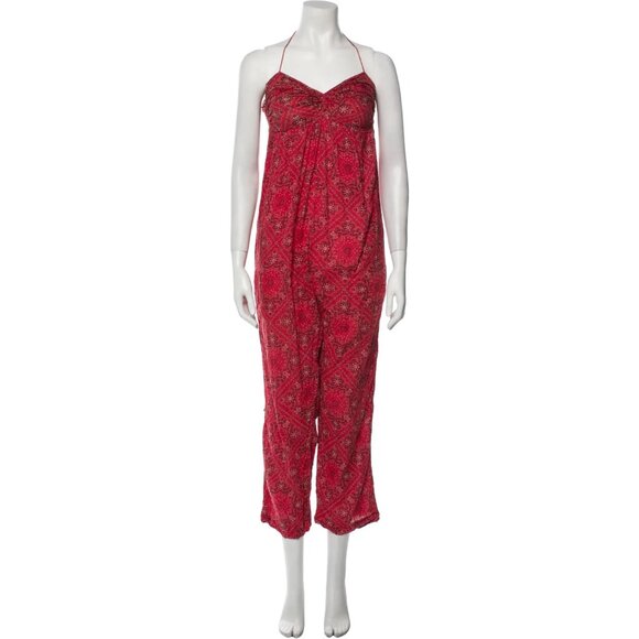 ISABEL MARANT‎ Etolle Womens Red Paisley Jumpsuit Playsuit Size 2